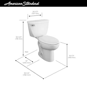 Cadet 2-Piece 1.6 GPF Tall Height Pressure-Assisted Elongated Toilet in White, Seat not Included
