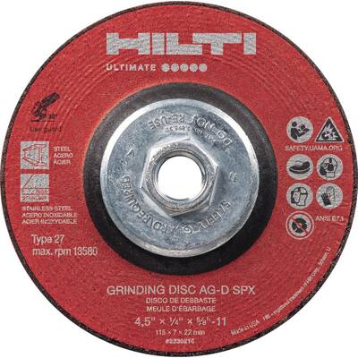 7 in. x 1/4 in. x 5/8 in. 11 AG-D SPX Type 27 Ultimate Ceramic Grinding Wheel with Hub (10-Pack)