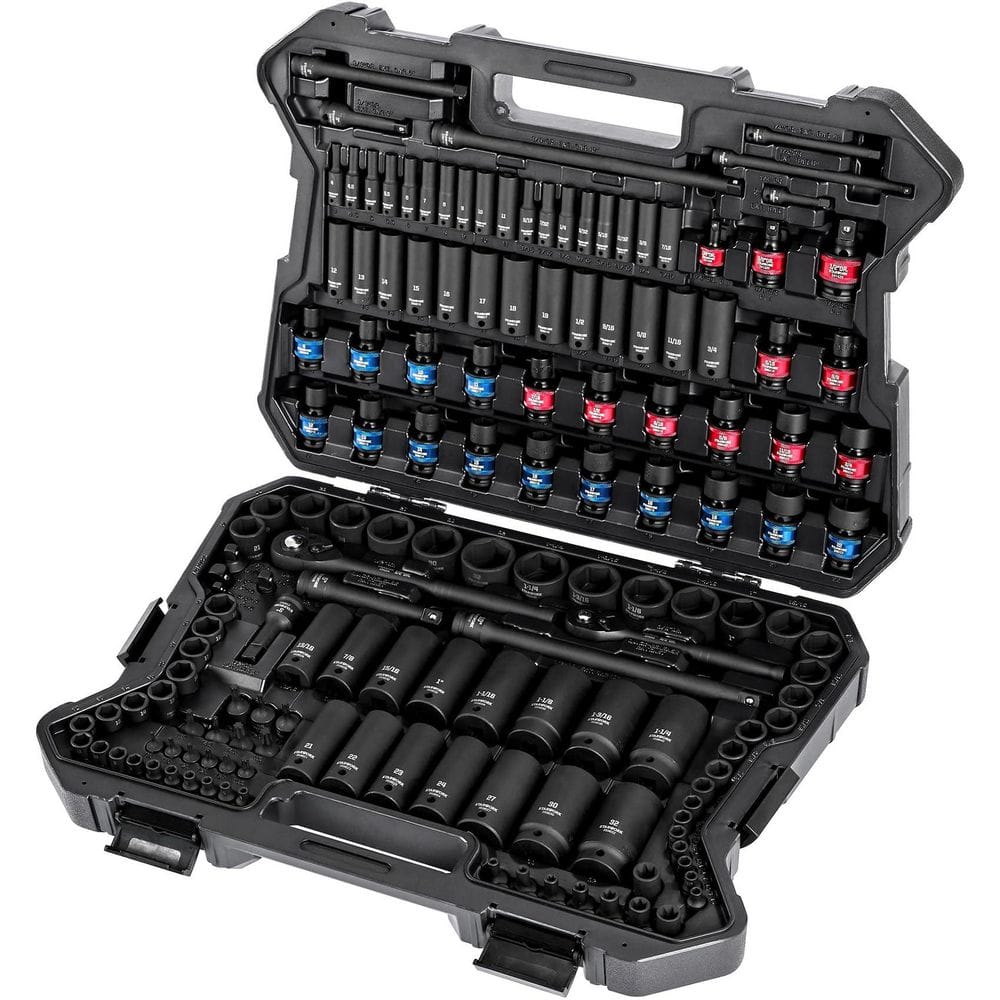 153-Piece Impact Socket Set SAE Metric 1/4 3/8 1/2 Drive 6-Point Deep Shallow Star Universal for Mechanic price history on PriceWatchPro