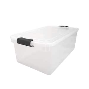 66 Qt. Latching Clear Storage Container with Gray Handles (2-Pack)