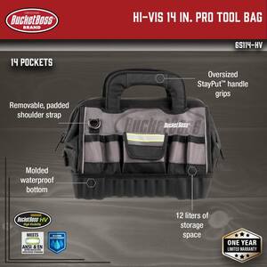 14 in. High Visibility Professional Tool Bag