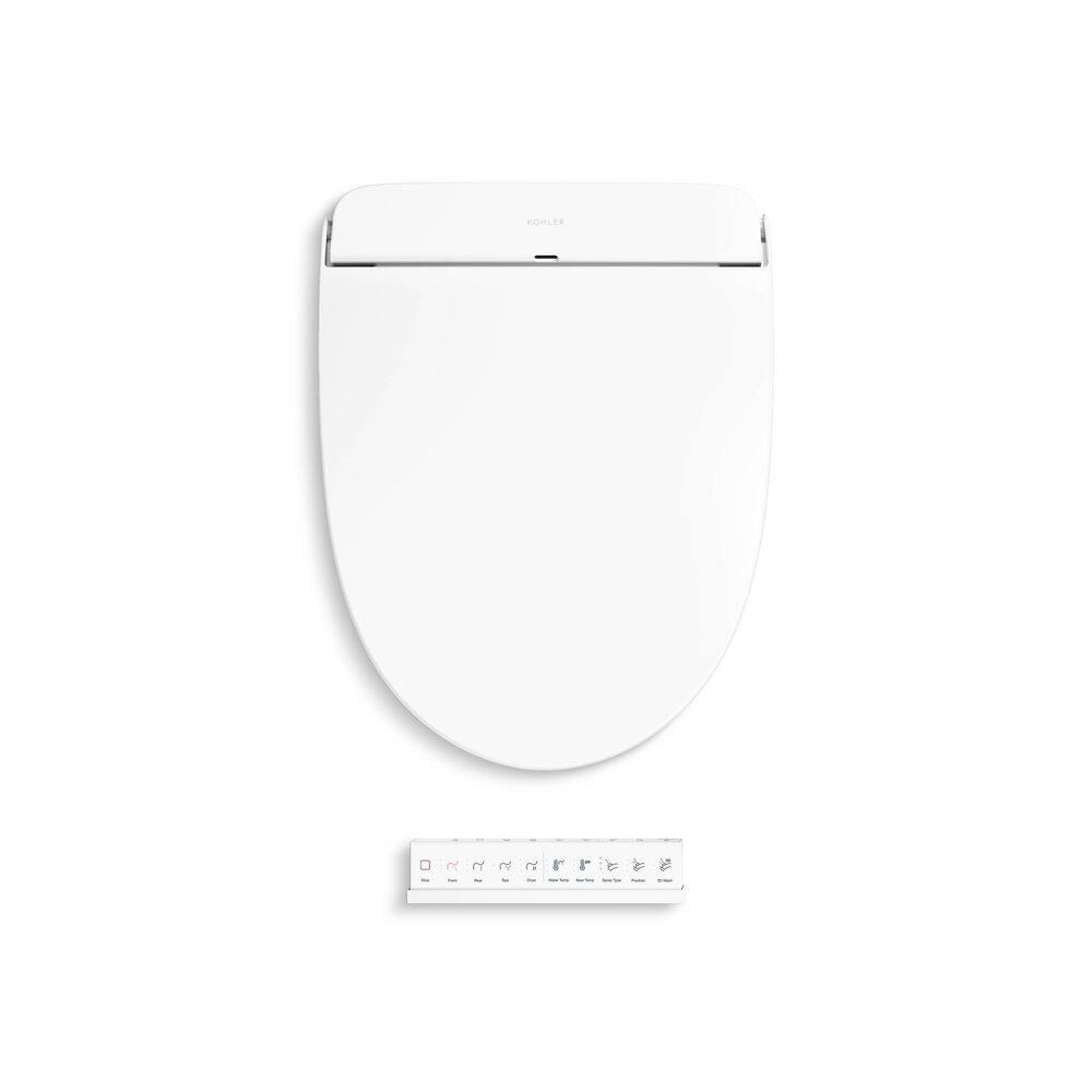 White Round Heated Bidet Toilet Seat with Remote Control
