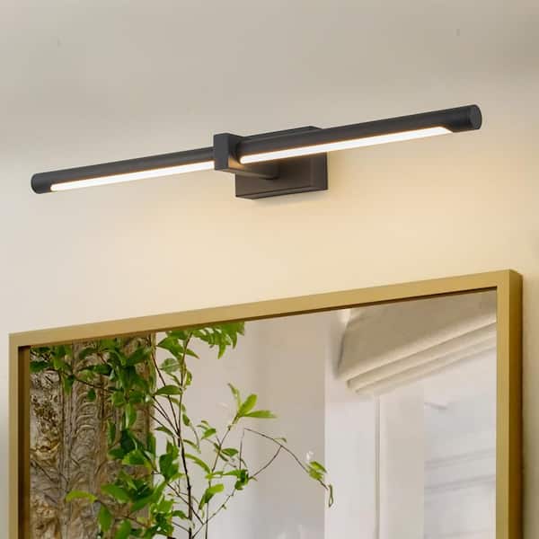 Becky 1-Light 23.62 in. Modern Black Linear Wall Light Dimmable Integrated LED 3000K Bathroom Vanity Light
