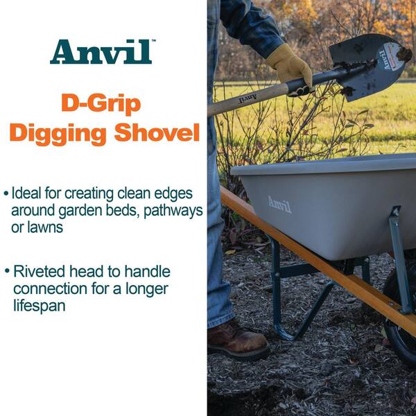 Anvil 18 in. Handle, D-Handle Digging Shovel PRY-PE-HD - The Home