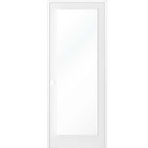 24 in. x 96 in. 1-Lite Clear Solid Hybrid Core MDF Primed Right-Hand Single Prehung Interior Door