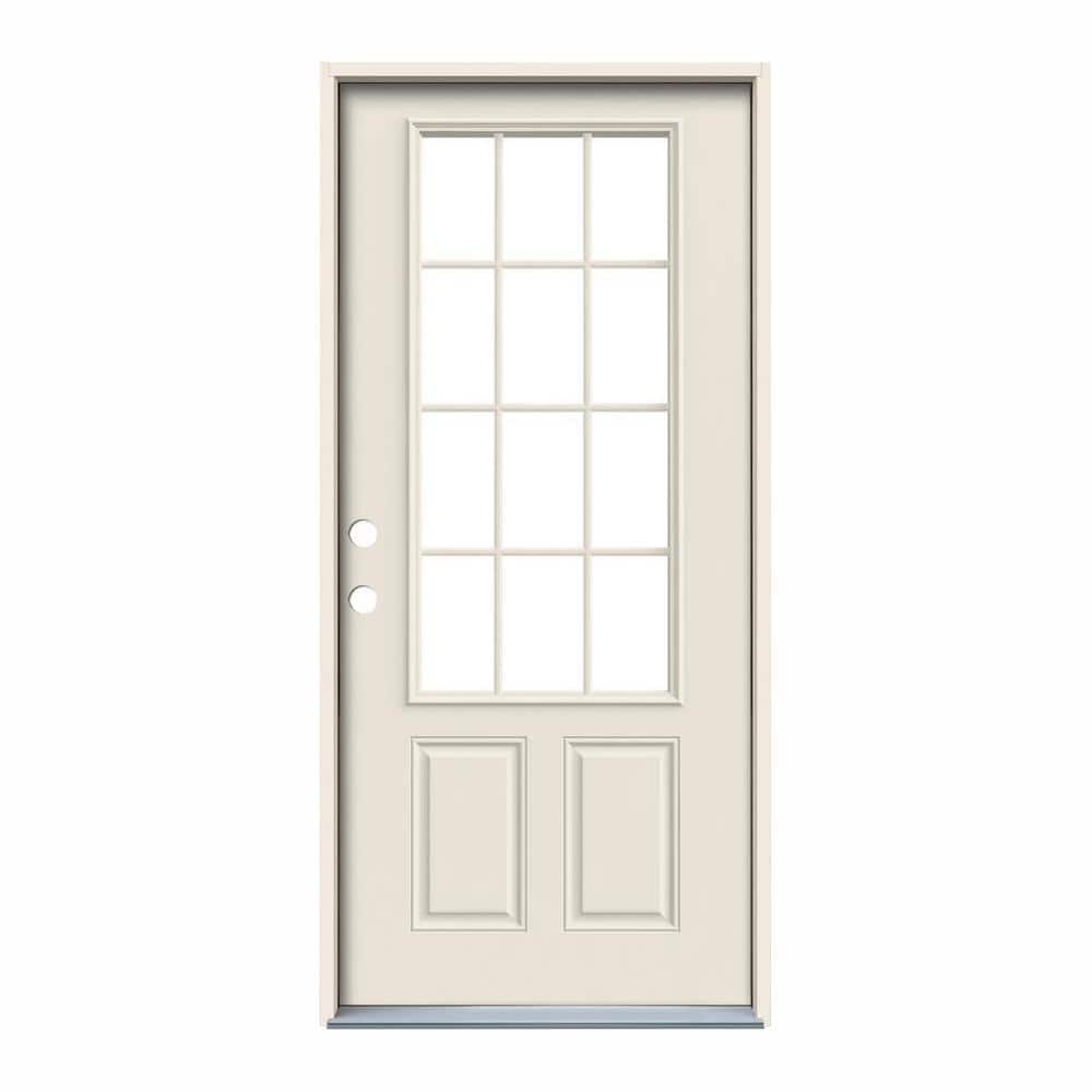 32 in. x 80 in. 12 Lite Primed Steel Prehung Right-Hand Inswing Entry Door price history on PriceWatchPro