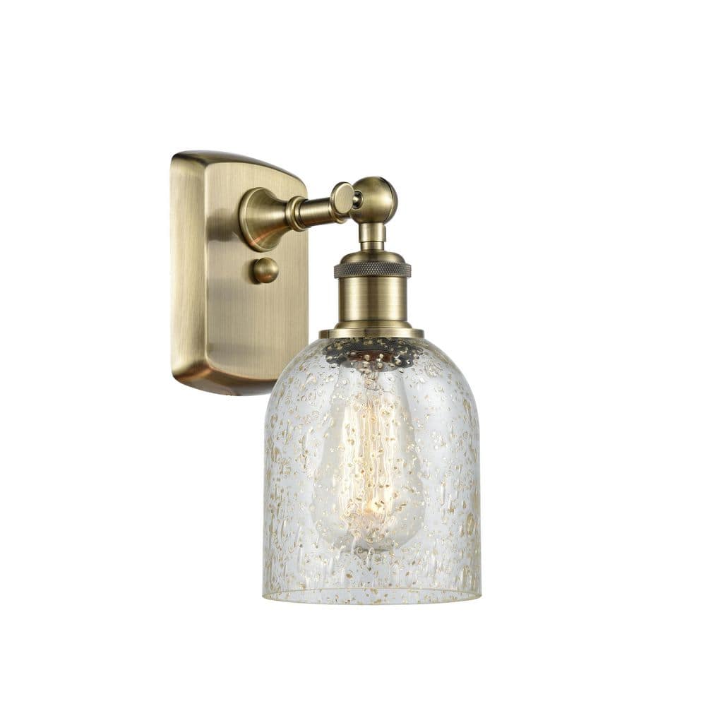 Caledonia 1-Light Antique Brass Wall Sconce with Clear Glass Shade price history on PriceWatchPro