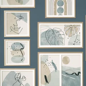 Krasner Blue Gallery Paper Wallpaper Sample