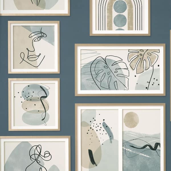 Fine Decor Krasner Blue Gallery Paper Wallpaper Sample