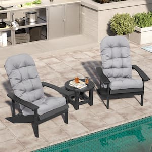 1-Piece Deep Seating Outdoor Adirondack Chair Cushion in Light Gray