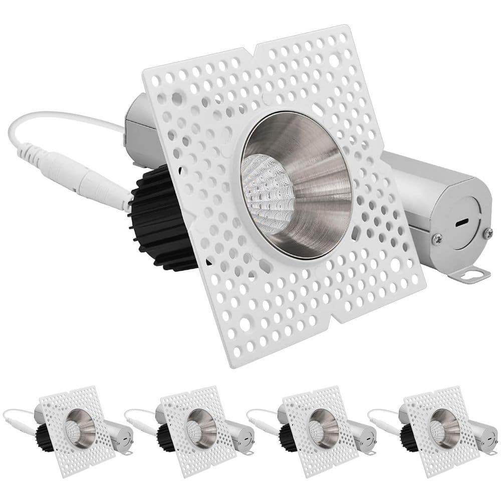 1 in. Integrated LED Trimless Recessed Light with Nickel Trim, 10-Watt, 850LM, 5CCT Dimmable, CRI90 White, Nickel 4-Pack price history on PriceWatchPro