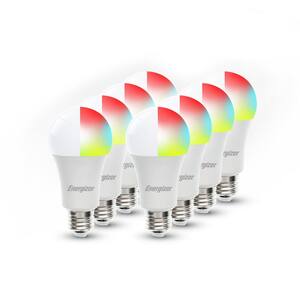 60-Watt A19 Smart Wi-Fi Multicolor and Single White 4000K LED Light Bulb (8-Pack)
