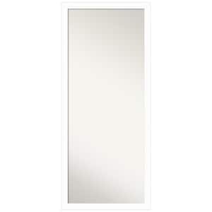 Basic White Narrow 27.5 in. W x 63.5 in. H Non-Beveled Casual Rectangle Wood Framed Full Length Floor Leaner Mirror