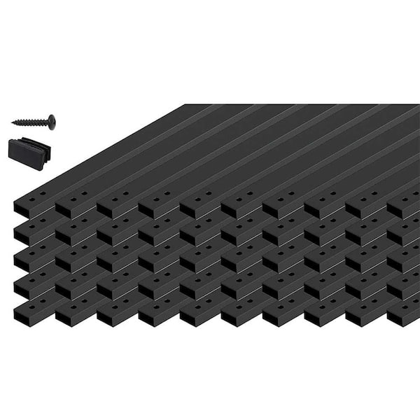 50-Pack 38 in. x 1 in. Aluminum Rectangular Deck Balusters Metal Spindles with Screws for Wood Composite Fencing