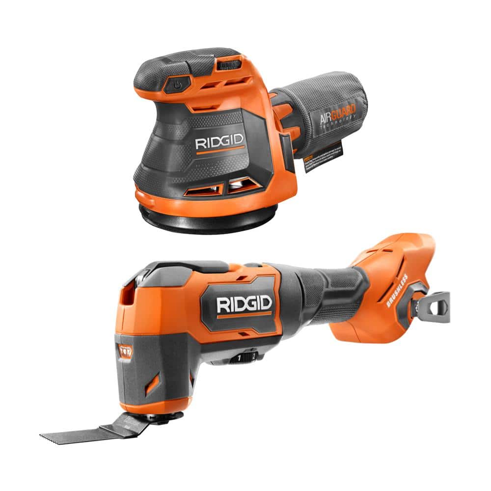 RIDGID 18V Cordless 2-Tool Combo Kit with in. Random Orbit Sander and  Brushless Oscillating Multi-Tool (Tools Only) R8606B-R86240B The Home  Depot