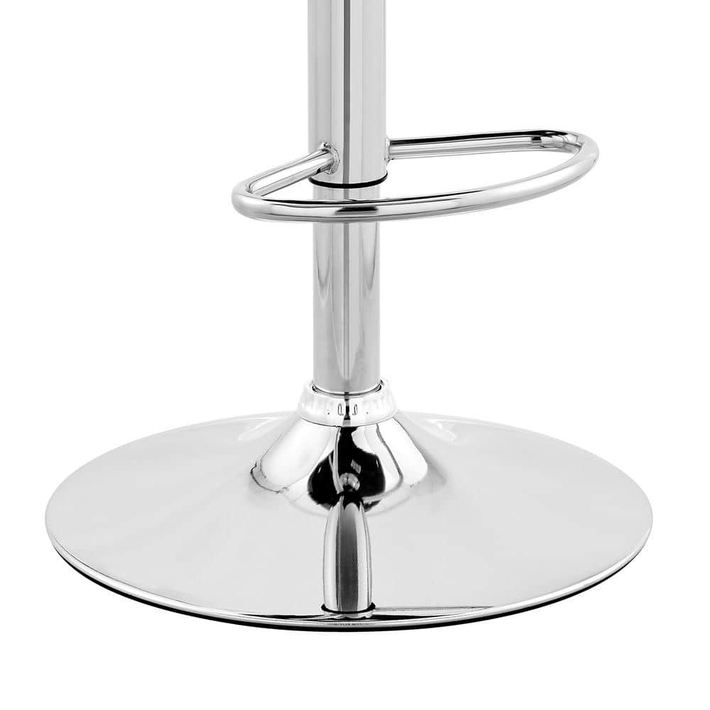 Colby Adjustable Black Faux Leather and Chrome Finish Swivel Bar Stool