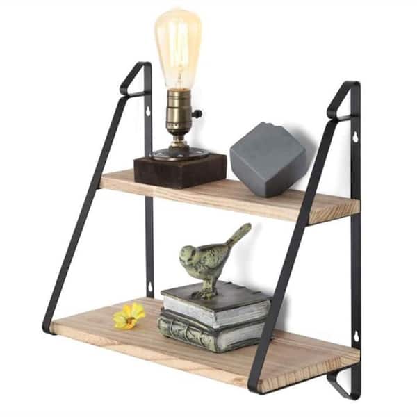 Oumilen 2-Layer Wooden Storage Shelf Suitable for Living room Bedroom Kitchen Bathroom Office Storage and Display