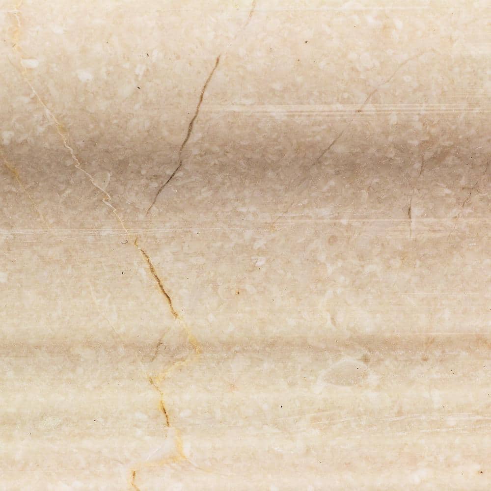 Crema Marfil Polished Marble Bullnose Tile Trim 4.75'' x 12''