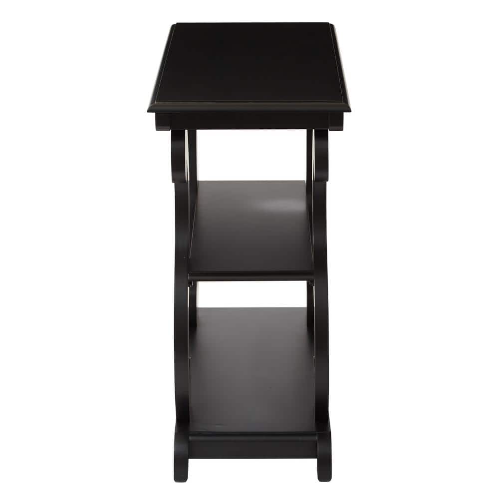 Ashland Brushed Black Wood and Metal Console Table with Storage