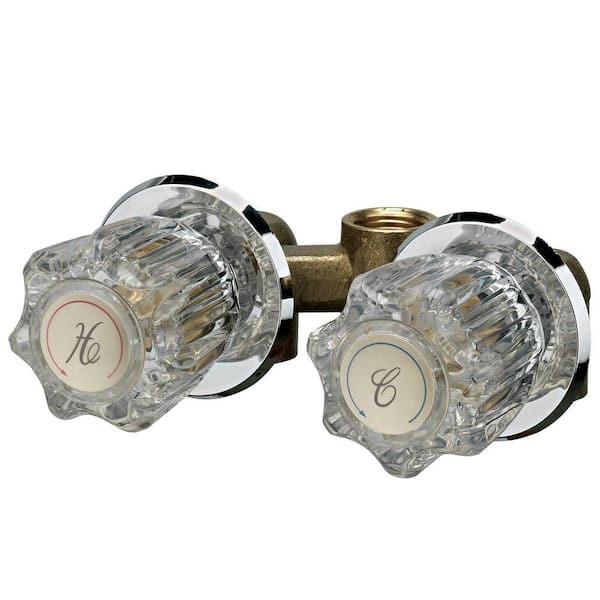 2-Handle Shower Stall Faucet in Chrome