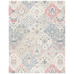 Glamour Ivory/Red 10 ft. x 14 ft. Floral Area Rug