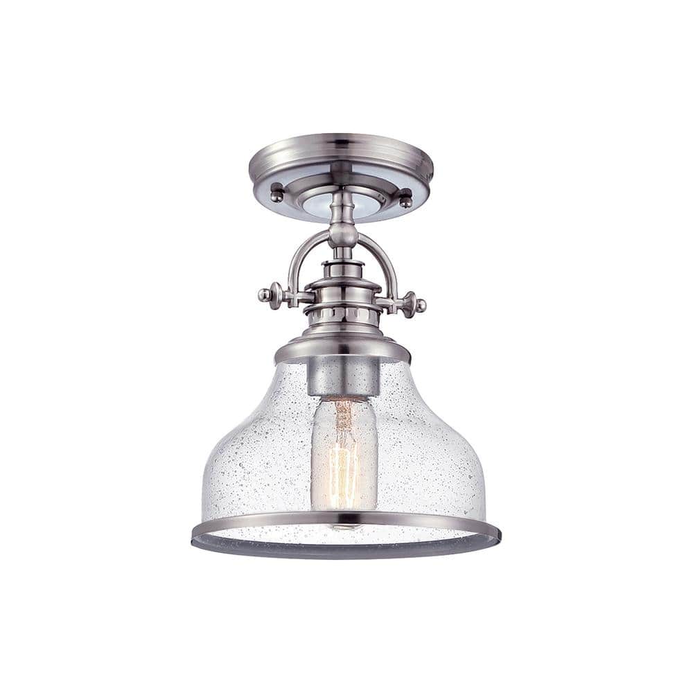 Grant 10.5 in. 1-Light Brushed Nickel Semi-Flush Mount price history on PriceWatchPro