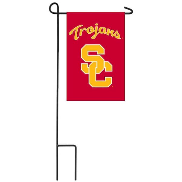 1 ft. x 1-1/2 ft. University of Southern California 2-Sided Garden Flag with 3-2/3 ft. Metal Flagpole