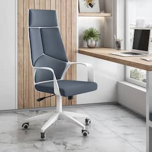 26 in. Width Gray Fabric Executive Chair with Adjustable Height