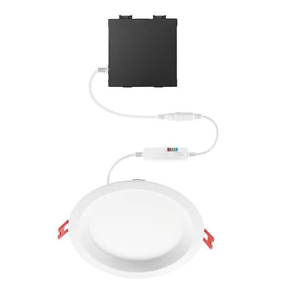Commercial Electric Premium Series 6 in. LED, 2-Level Lumen Select, Baffle Canless Recessed Light, Adjustable CCT