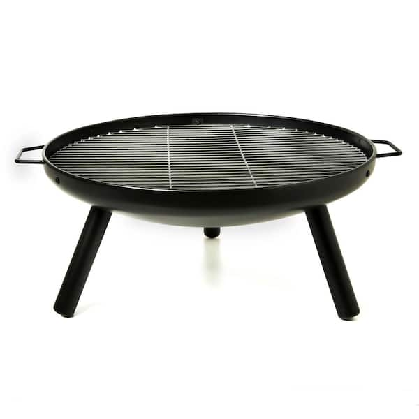 Boosicavelly 23 in. Black Steel Fire Pit with Grill Rack