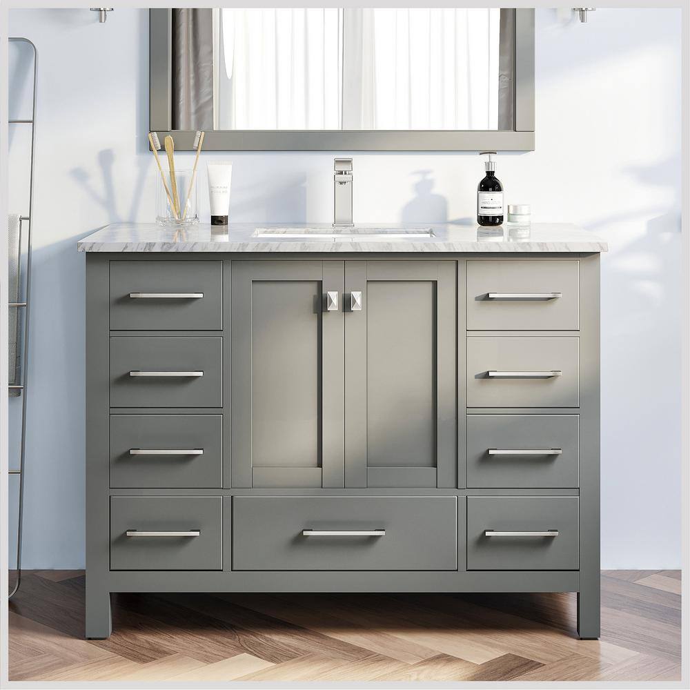 Eviva London 42 in. W x 18 in. D x 34 in. H Bathroom Vanity in Gray