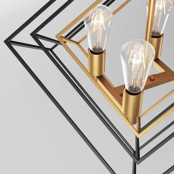 Artika Harmonium 4Light Black Sputnik Caged Modern Industrial Hanging