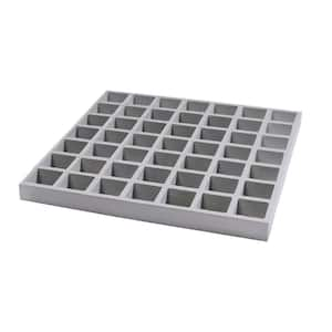 Fiberglass Molded Grating Composite for Floors Outdoor Drain Cover Deck Tile, 1.5x1.5x1in, 1x1ft, Gray, Gritted