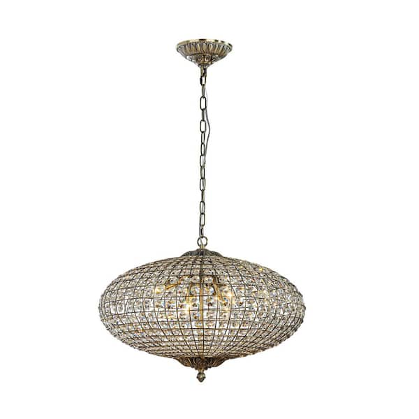 DANCYHOME 25 in. 6-Light Antique Bronze Chandelier with Vintage