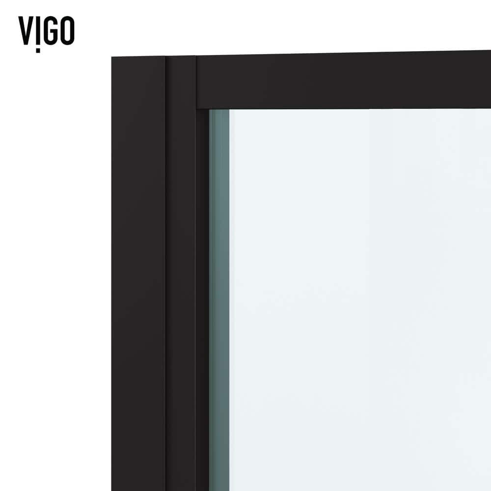 Astoria 76" High Matte Black Framed Pivot Shower Door