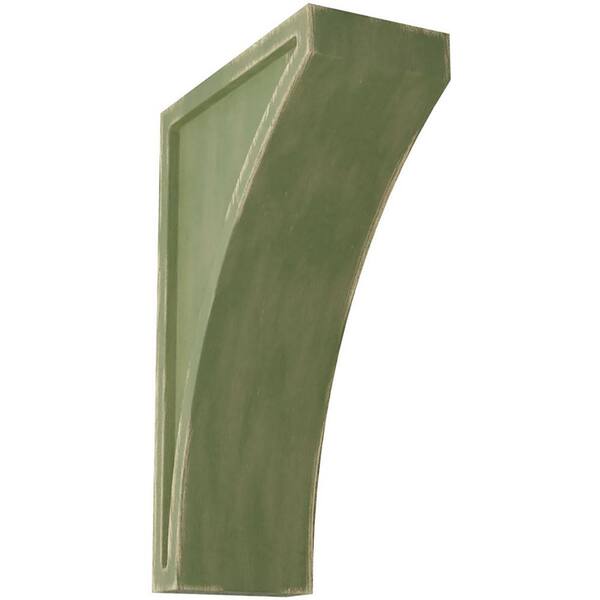 Ekena Millwork 3 in. x 10 in. x 6-1/2 in. Restoration Green Large Lawson Wood Vintage Decor Corbel