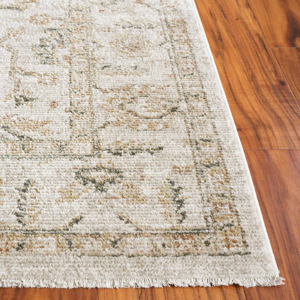 Isabella Blue and Cream 9' x 12' Synthetic Oriental Area Rug
