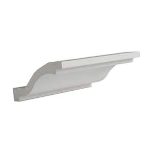 5-3/8 in. x 2-1/8 in. x 6 in. Long Plain Polyurethane Crown Moulding Sample