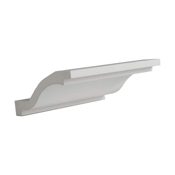 American Pro Decor 5-3/8 in. x 2-1/8 in. x 6 in. Long Plain Polyurethane Crown Moulding Sample