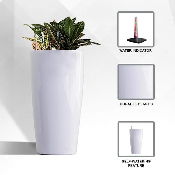 Round White Polymer Grande Large Planter, For Decoration, Size: 88 X 60 cm  (d X H)