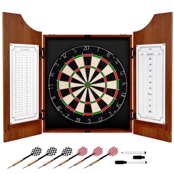 MD Sports BristleSmart Dartboard with Cabinet - Accepts steel tip darts  with electronic scoring and 294 games DB300Y19002 - The Home Depot