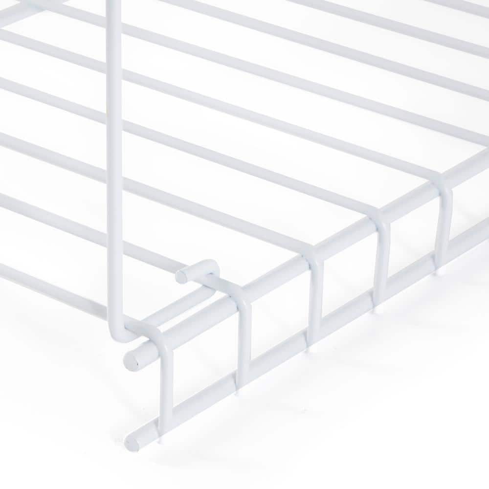 24-Inch White Steel Wire Hanging Storage Shelf, 2 Pack