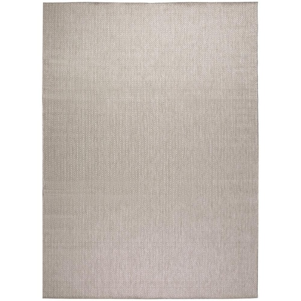Horizon Indoor/Outdoor Grey 10 ft. x 14 ft. Geometric Contemporary Area Rug