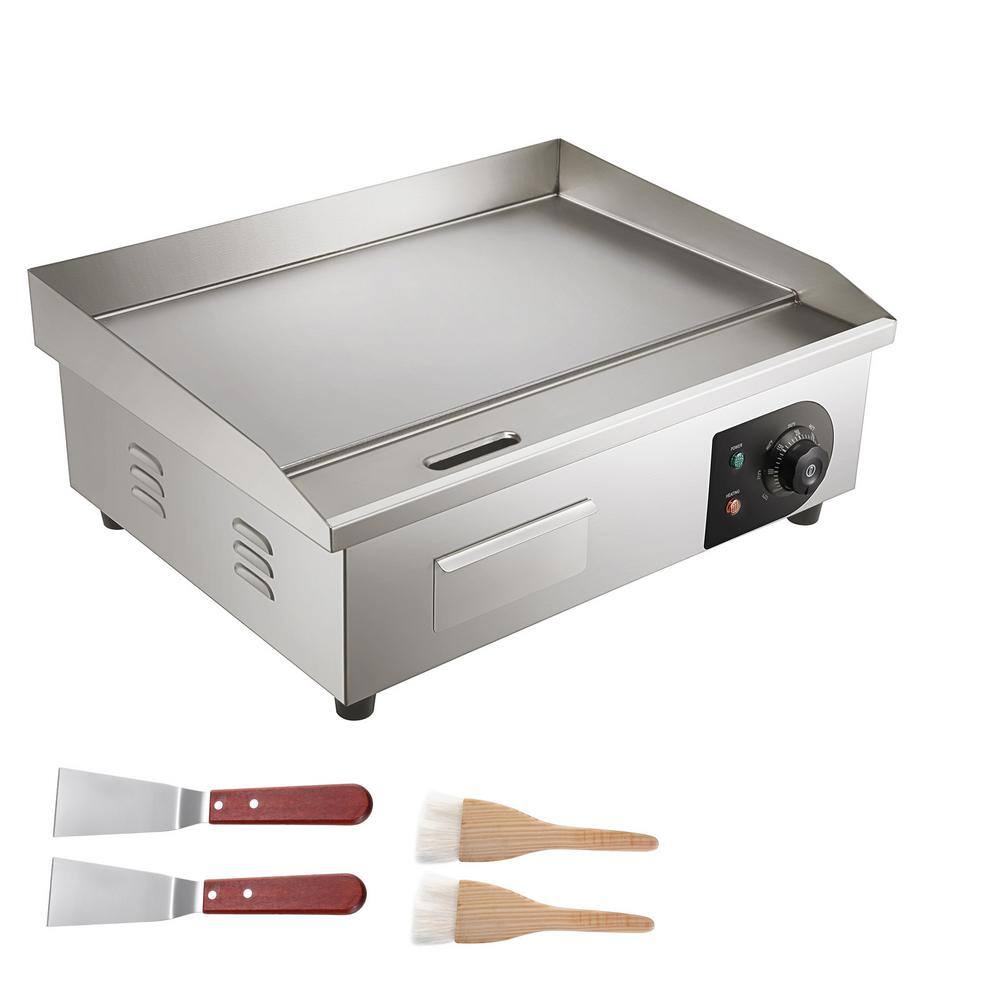 21 in. Commercial Electric Griddle, 1600 Watt Stainless Steel 252 sq. in. Grill, Non-Stick Iron Cooking Plate, Silver price history on PriceWatchPro