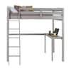 Camaflexi Tribeca Grey Twin Size High Loft Bed with Desk T1404DT - The ...