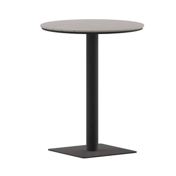 Carnegy Avenue Gray Round Iron Outdoor Side Table