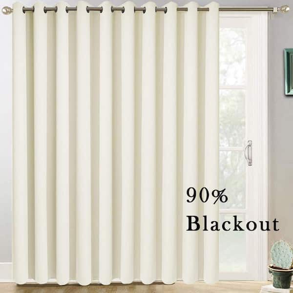 Beige Outdoor Thermal Grommet Blackout Curtain - 100 in. W x 84 in. L
