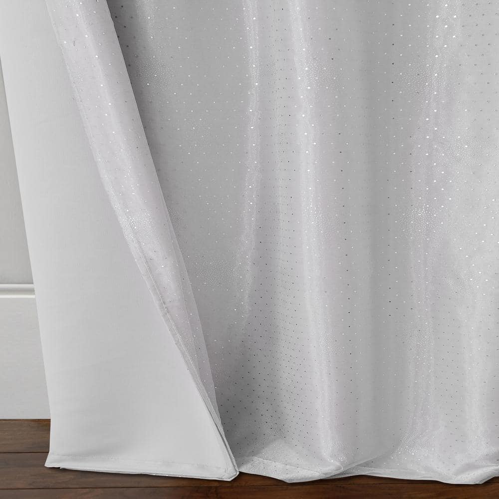 Pearl Gray Faux Silk Blackout Grommet Curtain Panel for Kids