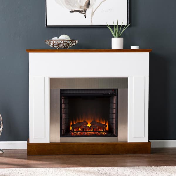 Southern Enterprises Helsa 50 in. Electric Fireplace in White