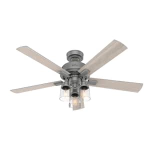 Hartland 52 in. LED Indoor Matte Silver Ceiling Fan with Light Kit